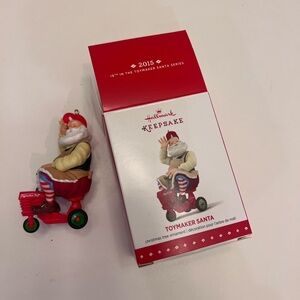 Hallmark Keepsake Toymaker Santa Ornament - Red and Cream